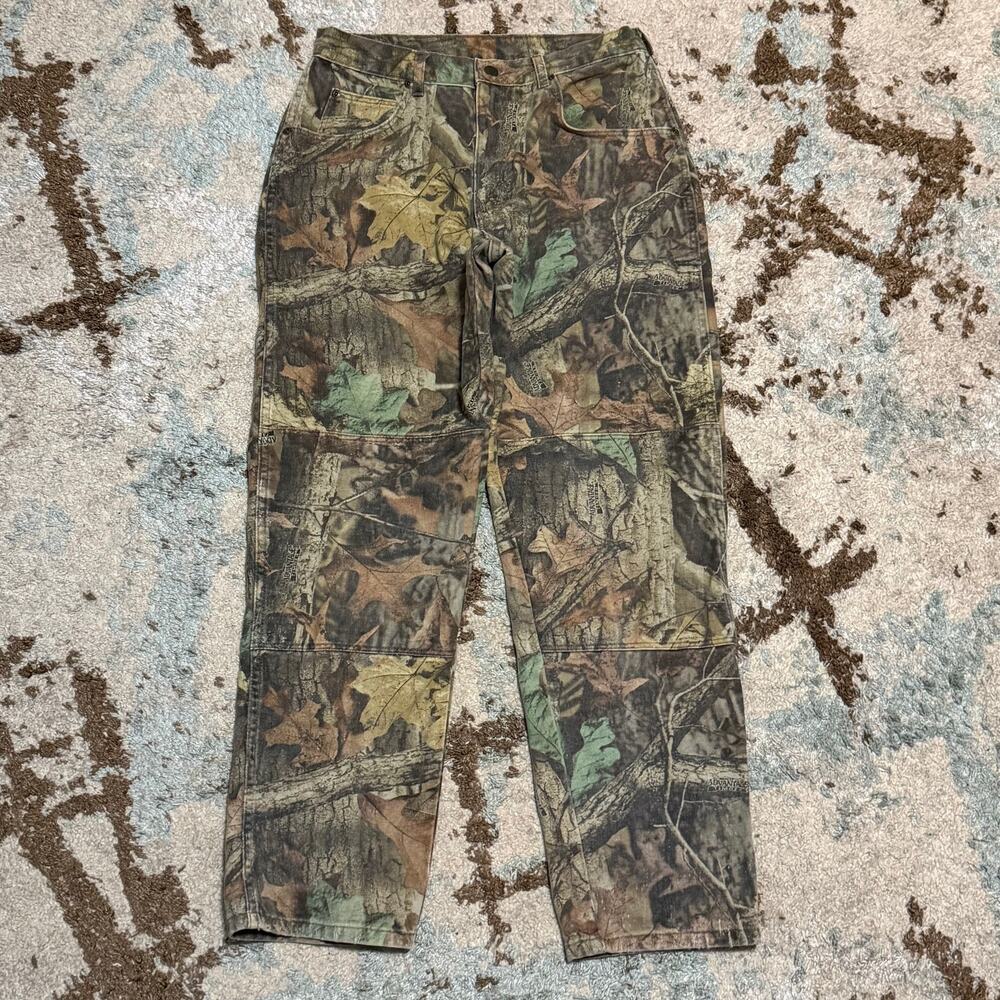 Vintage Wrangler Camo Double Knee Canvas Pants Size 31x30 Hunting Outdoors